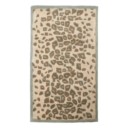 LoomBloom Multi Size Tan Hand Tufted Modern Leopard Print Wool and Bamboo Silk Oriental Area Rug