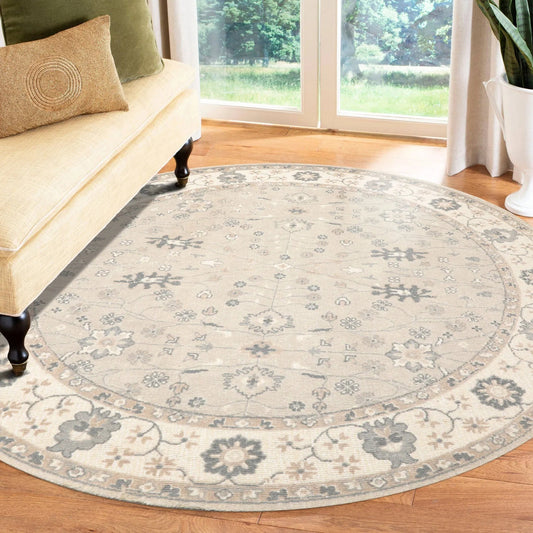 LoomBloom Multi Size Taupe Hand Tufted Traditional Agra Wool Oriental Area Rug