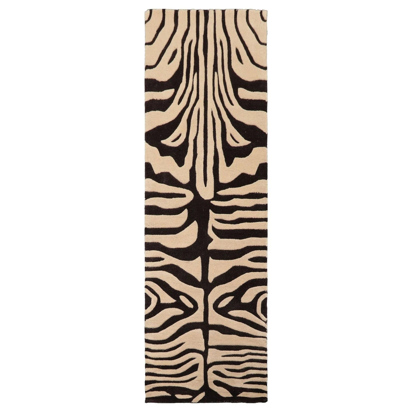 LoomBloom Multi Size  Beige Hand Tufted Modern Zebra Print Wool Oriental Area Rug