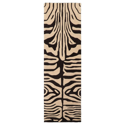 LoomBloom Multi Size  Beige Hand Tufted Modern Zebra Print Wool Oriental Area Rug