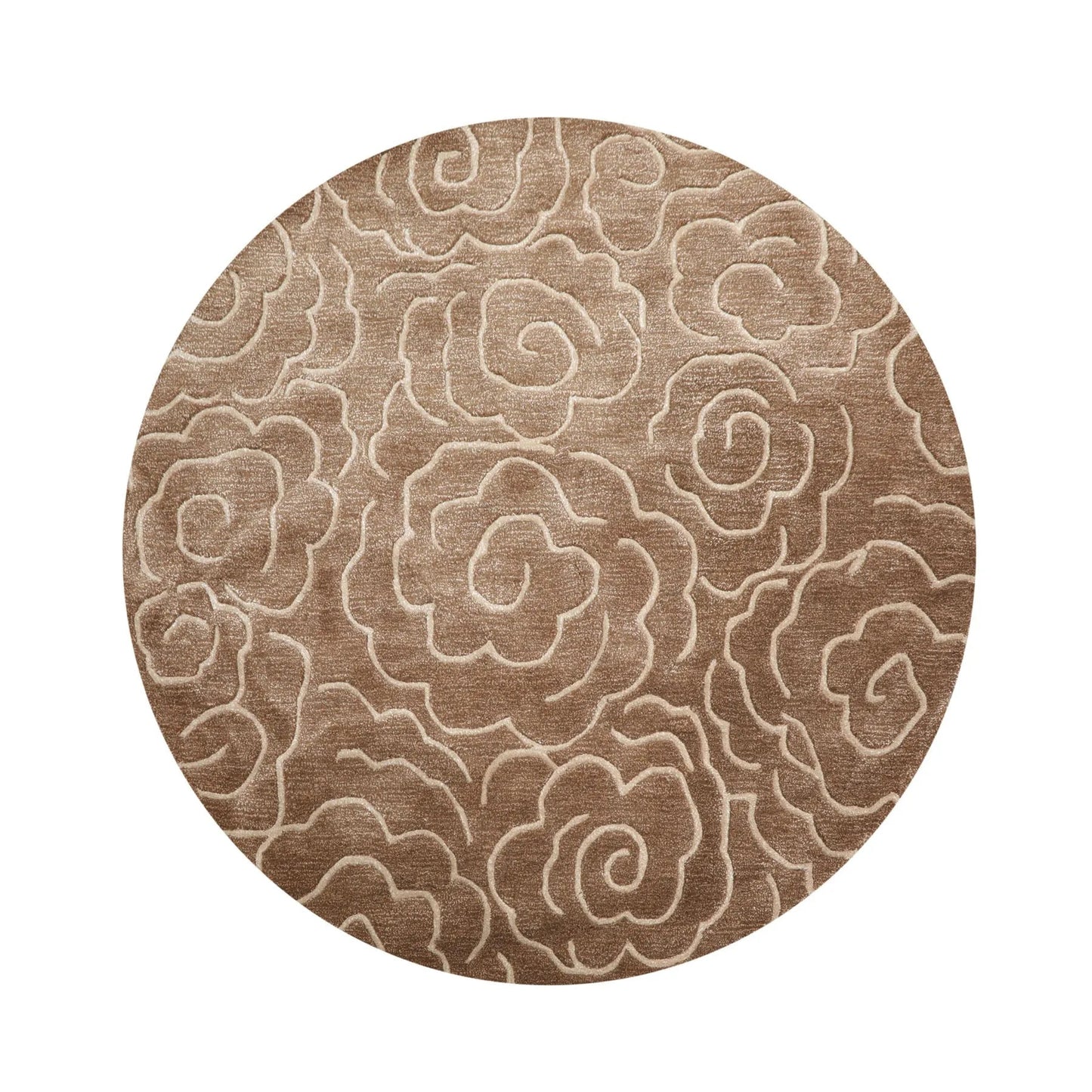 LoomBloom Multi Size Brown Hand Tufted Contemporary Floral Wool and Faux Silk Oriental Area Rug