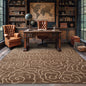 LoomBloom Multi Size Brown Hand Tufted Contemporary Floral Wool and Faux Silk Oriental Area Rug