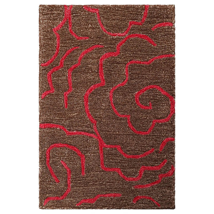 LoomBloom Multi Size Brown Hand Tufted Contemporary Wool and Faux Silk Oriental Area Rug