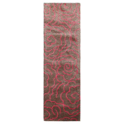 LoomBloom Multi Size Brown Hand Tufted Contemporary Wool and Faux Silk Oriental Area Rug