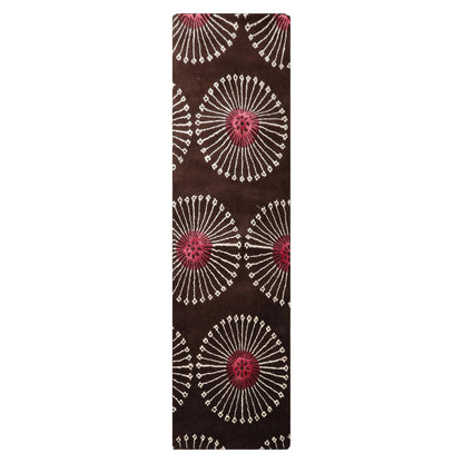 LoomBloom Multi Size Brown Hand Tufted Transitional Floral Wool and Faux Silk Oriental Area Rug