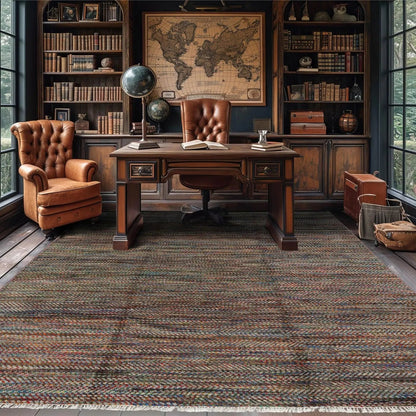 LoomBloom 7'10''x10' Gray Hand Knotted Modern Geometric Wool Oriental Area Rug