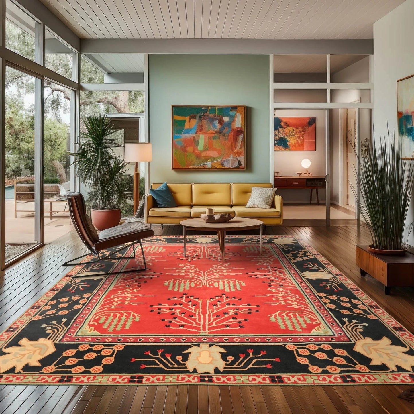 LoomBloom Multi Coral Hand Tufted Transitional Art & Crafts Wool Oriental Area Rug