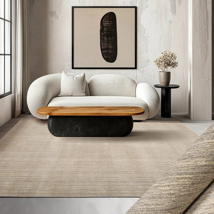 LoomBloom Multi Sizes Beige Hand Woven Contemporary Textured New Zealand Wool Oriental Area Rug