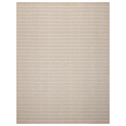 LoomBloom Multi Sizes Tan Hand Woven Contemporary Flatweave Herringbone New Zealand Wool Oriental Area Rug