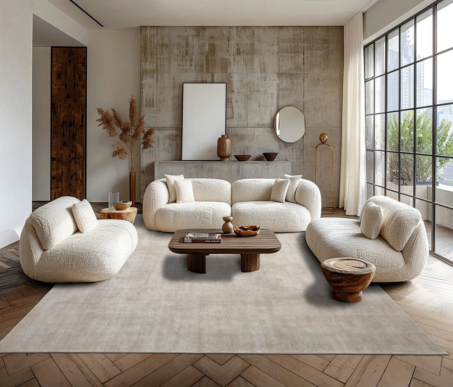 LoomBloom Multi Size Gray Hand Tufted Contemporary Textured  New Zealand Wool  Oriental Area Rug