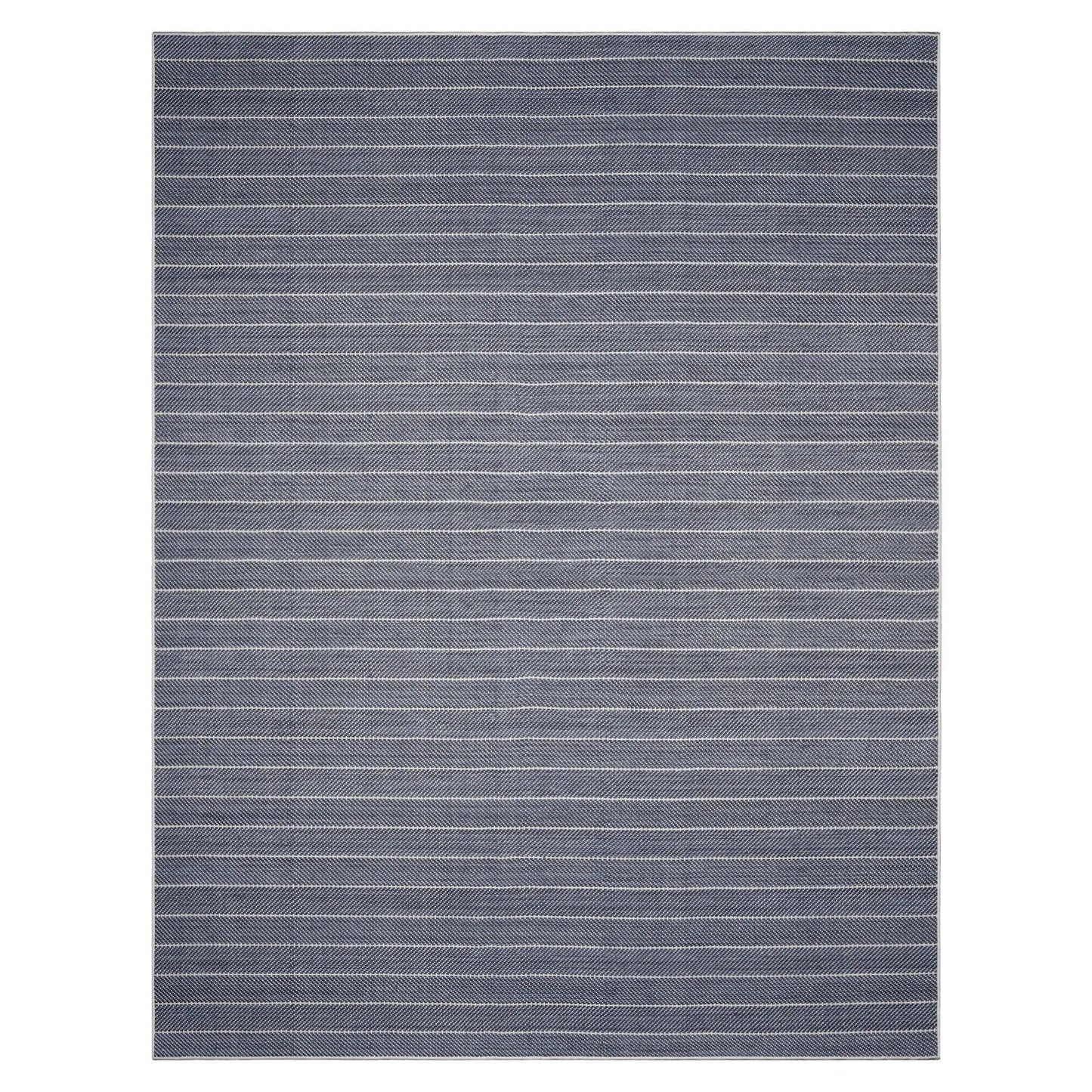 LoomBloom Multi Size Navy Hand Woven Contemporary Herringbone Flatweave New Zealand Wool  Oriental Area Rug