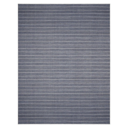 LoomBloom Multi Size Navy Hand Woven Contemporary Herringbone Flatweave New Zealand Wool  Oriental Area Rug