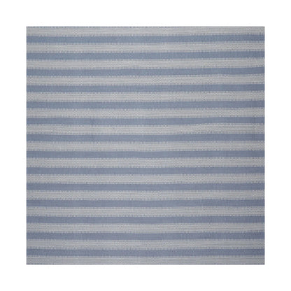 LoomBloom Multi Size Tone on Tone Blue Hand Woven Striped Modern Herringbone  New Zealand Wool Oriental Area Rug