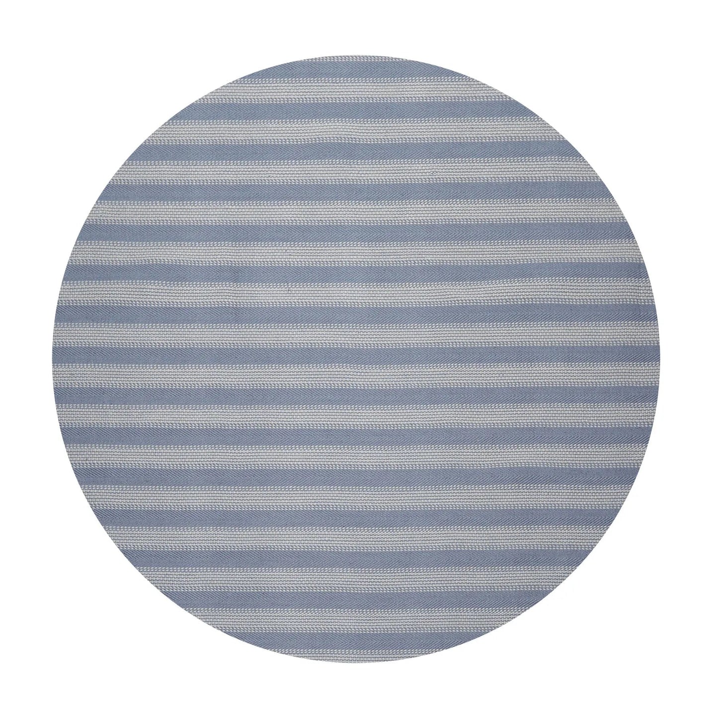 LoomBloom Multi Size Tone on Tone Blue Hand Woven Striped Modern Herringbone  New Zealand Wool Oriental Area Rug
