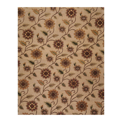 7'10" x 9'11" Hand Knotted Tibetan Wool & Silk Transitional Area Rug Tan