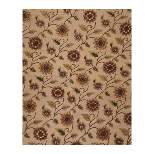 7'10" x 9'11" Hand Knotted Tibetan Wool & Silk Transitional Area Rug Tan