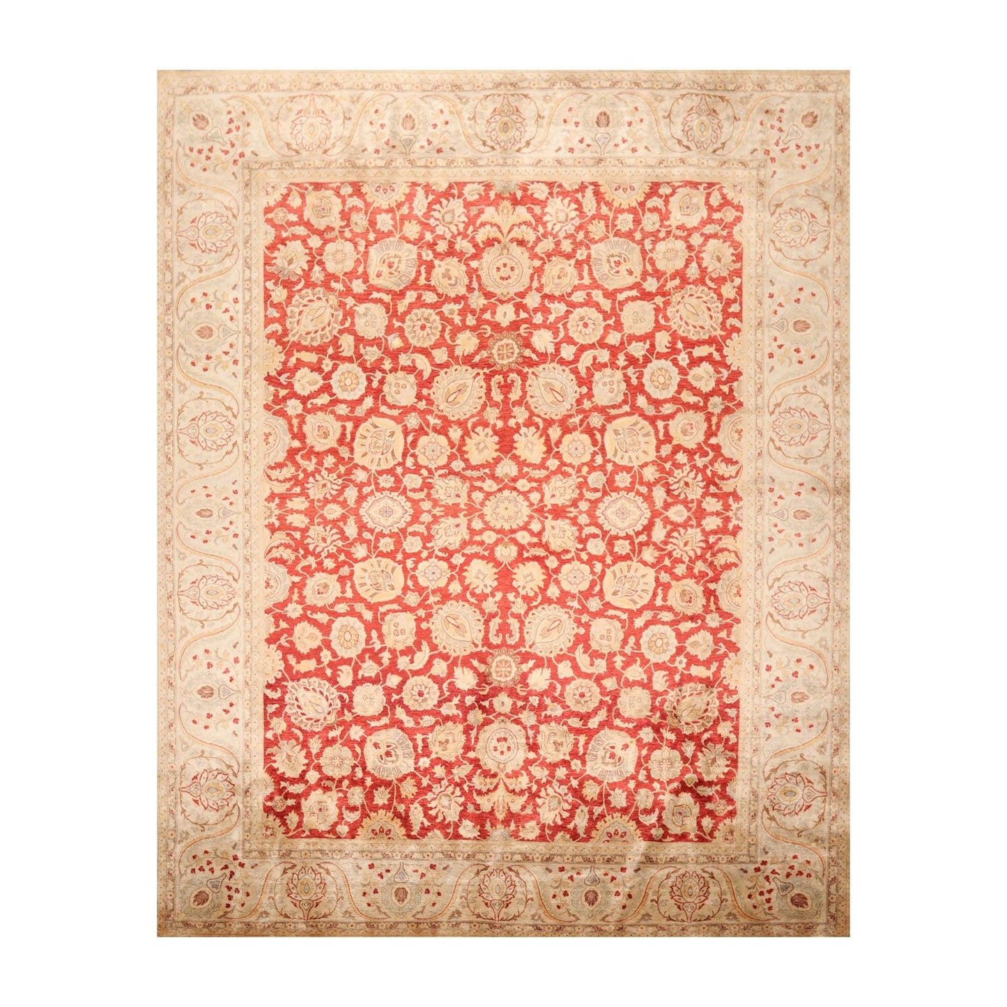 8'2" x 10' Hand Knotted New Zealand Wool PakPersian 16/18 Oriental Area Rug Red