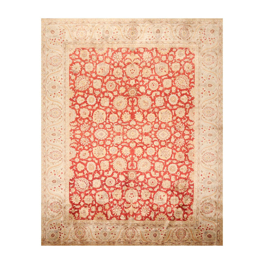 8'2" x 10' Hand Knotted New Zealand Wool PakPersian 16/18 Oriental Area Rug Red