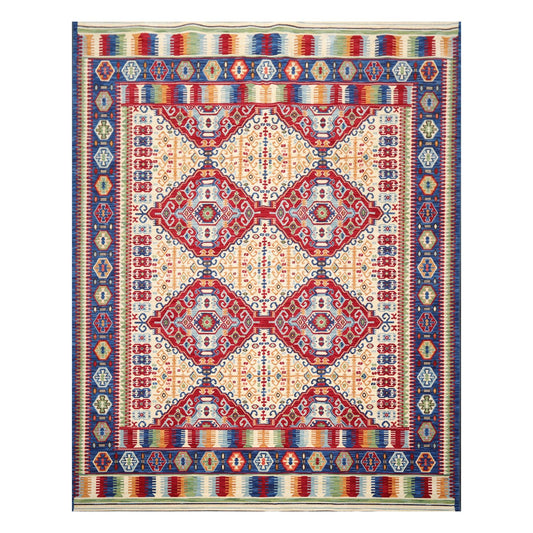 8'1" x 11'4" Traditional 100% Wool Area Rug Ivory Made in USA