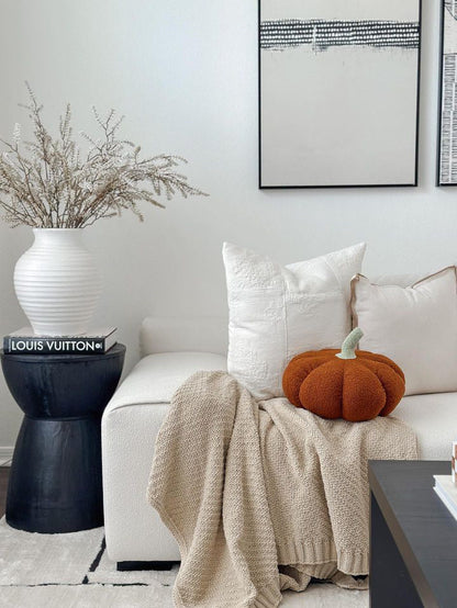 Jumbo Sherpa Orange Pumpkin Pillow