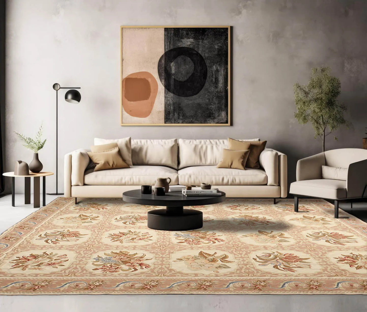 9x12 Aubusson Hand Woven 100% Wool Oriental Area Rug   Beiege