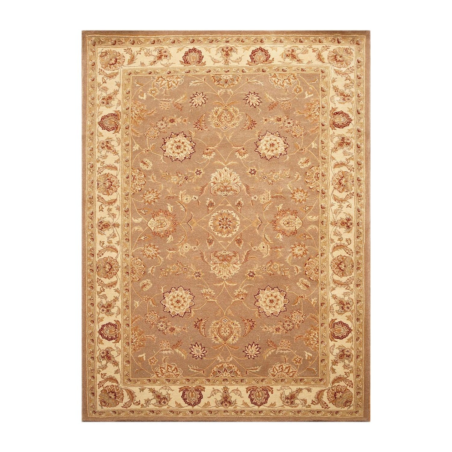 5'6" X 8'6" handmade 100% wool Traditional Oriental Area Rug Brown