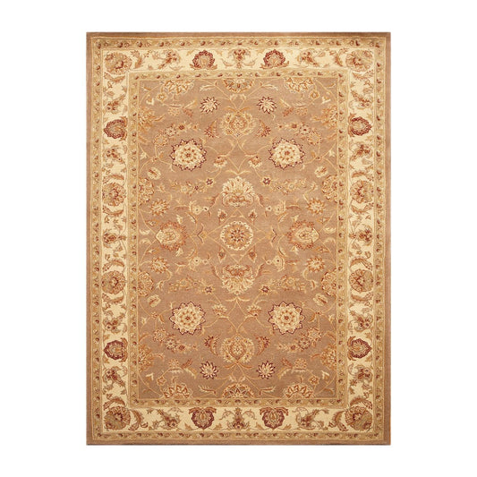 5'6" X 8'6" handmade 100% wool Traditional Oriental Area Rug Brown