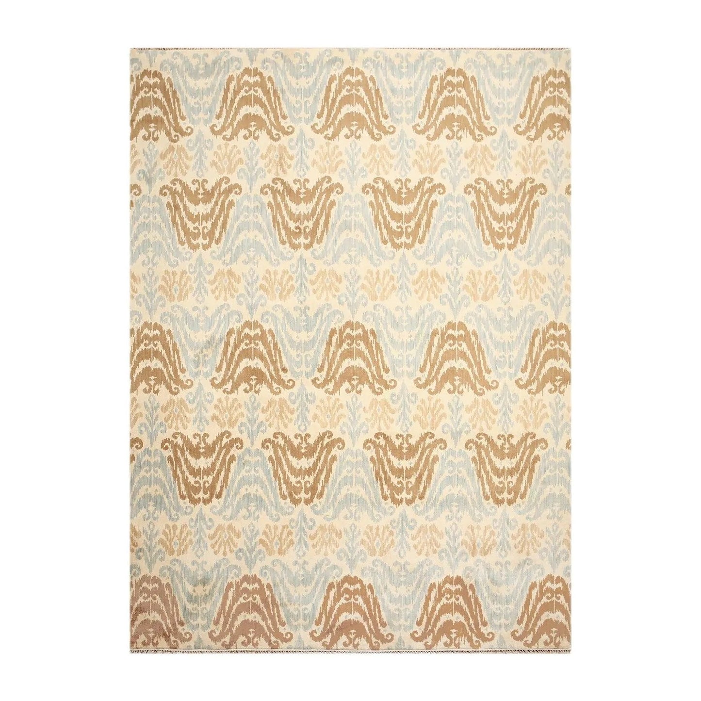 6' x 9' Hand knotted Transitional Oriental area rug 100% Wool Ikat 6X9 Aqua
