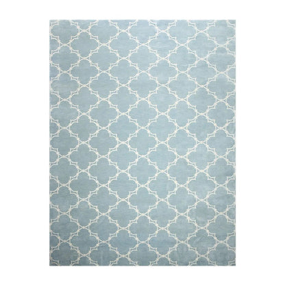 Hand Knotted Tibetan 100% Wool Area rug Blue 8' x 11'