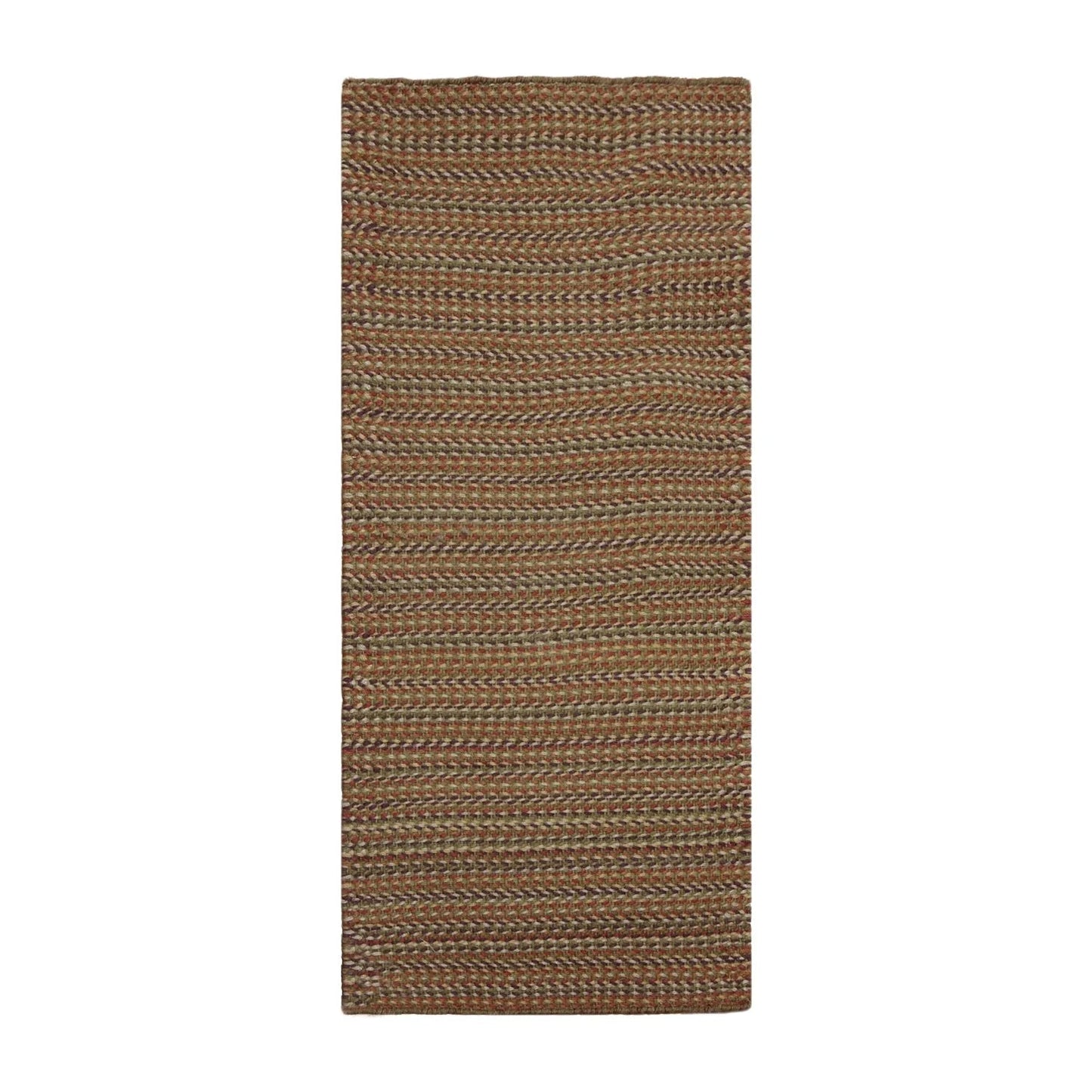 1'9''x4' Dhurry Kilim Reversible Hand-Woven Wool Contemporary Oriental Area Rug