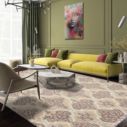 6' x 9' Hand Knotted IKAT Design 100% Wool Area rug Aqua