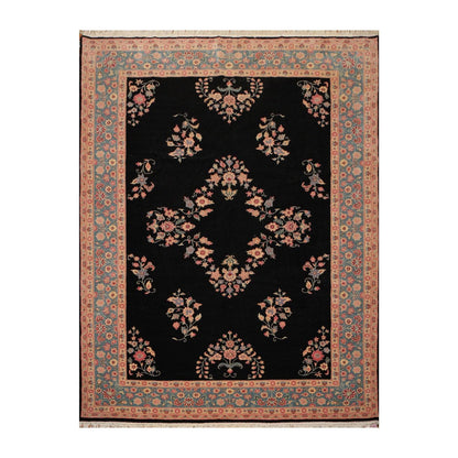 8’3" x 11’5" Hand Knotted Romanian Sarook Wool Oriental Area Rug full pile Black