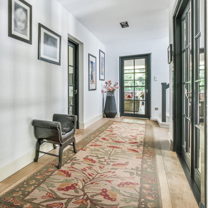 Multi Sizes Handmade Transitional Wool Botanical Floral Area Rug Beige
