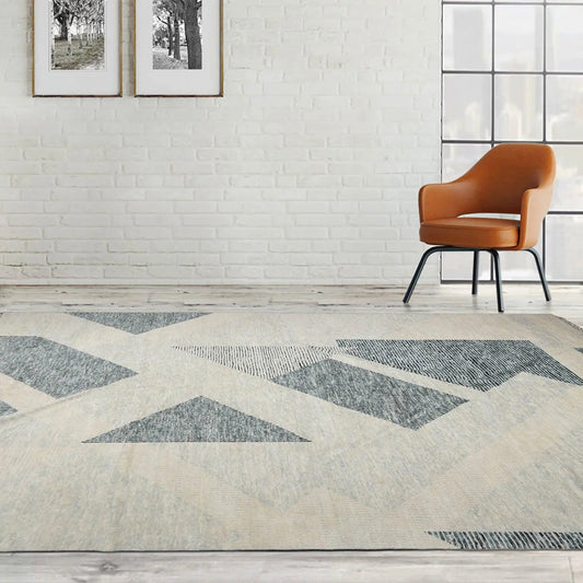 9’ x 12’ Hand Knotted Wool Modern Tibetan Designer Oriental Area Rug Ivory