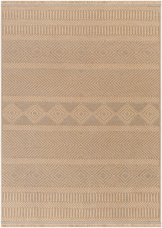 Aarion Cottage Tan Washable Area Rug