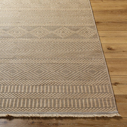Aarion Cottage Tan Washable Area Rug