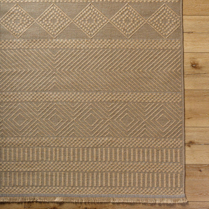 Aarion Cottage Tan Washable Area Rug