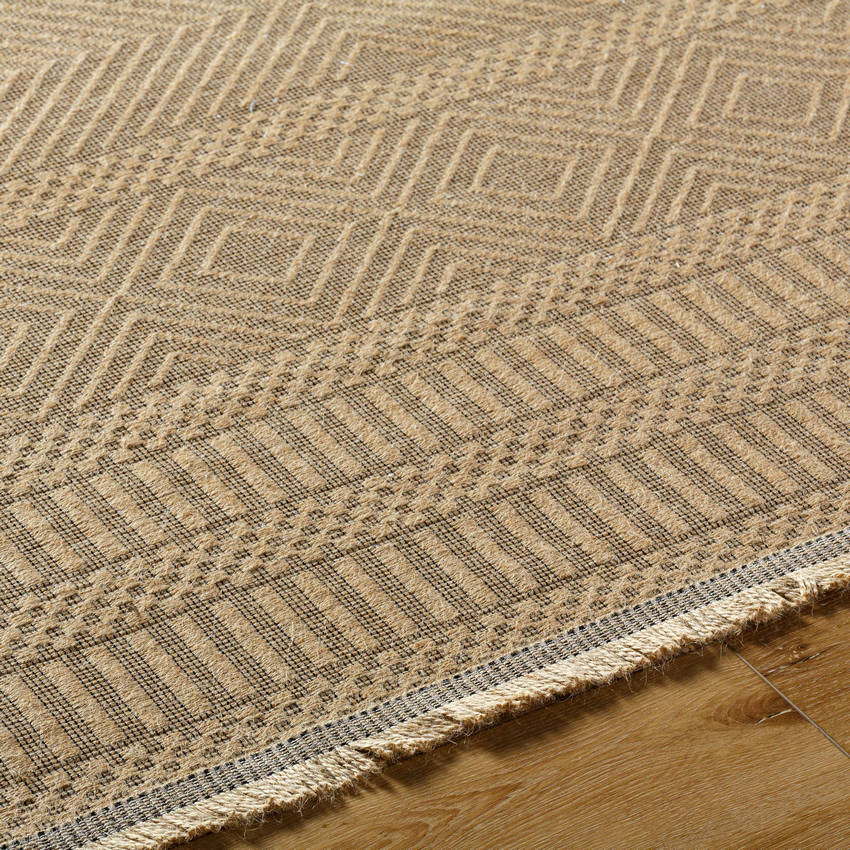 Aarion Cottage Tan Washable Area Rug