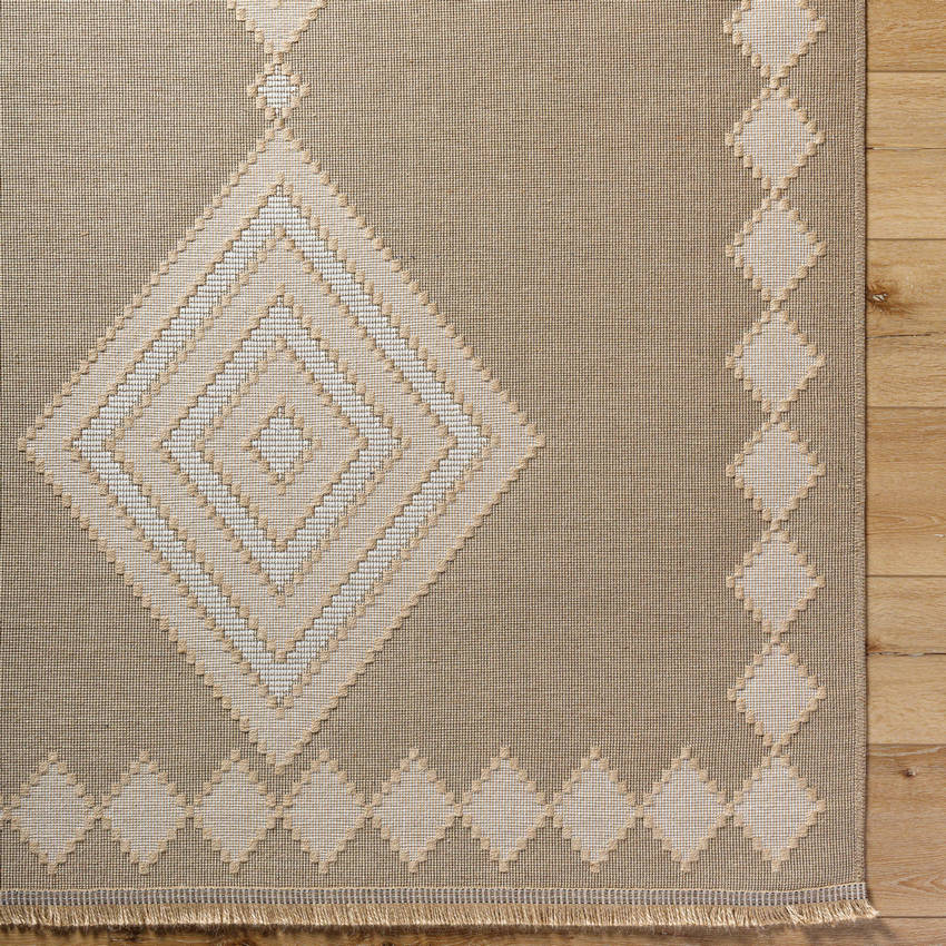 Joson Cottage Tan/Light Beige Washable Area Rug