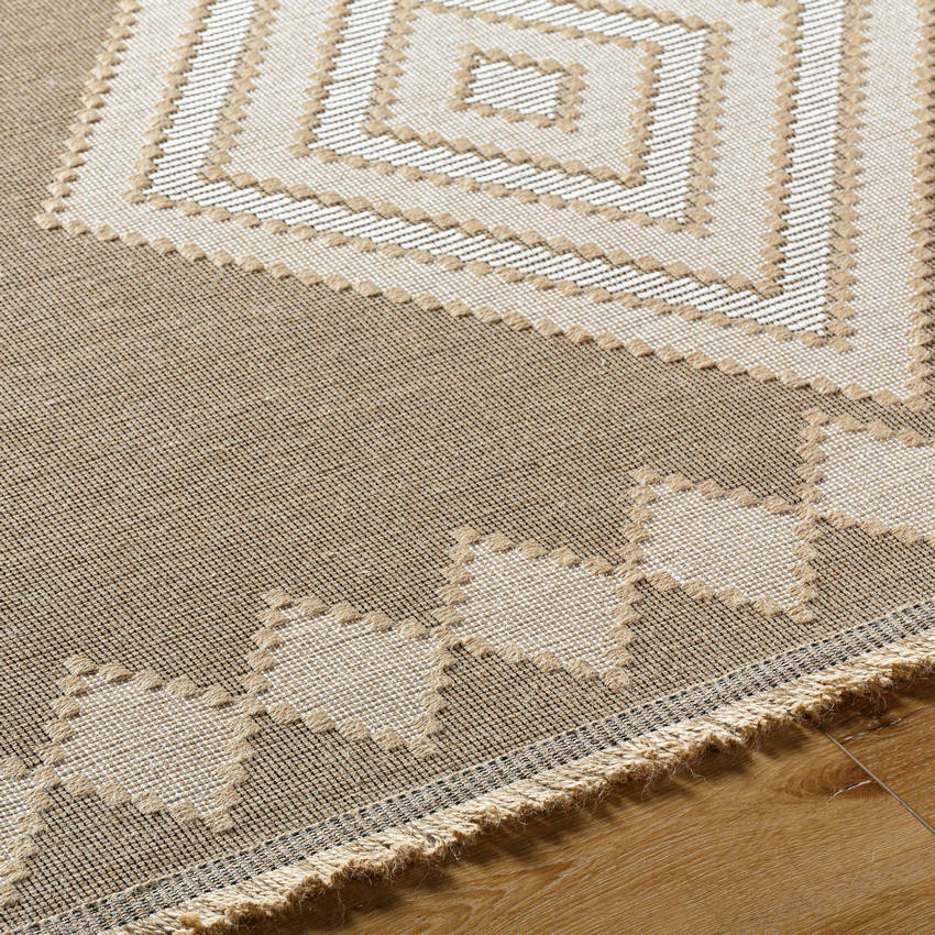Joson Cottage Tan/Light Beige Washable Area Rug