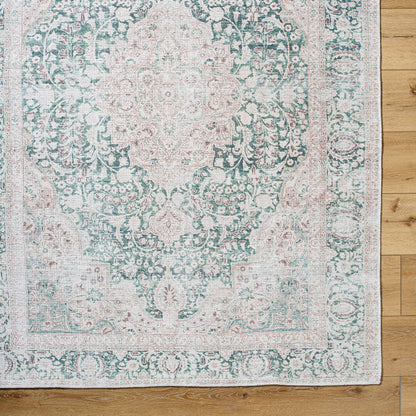 Special Traditional Dark Green Washable Area Rug