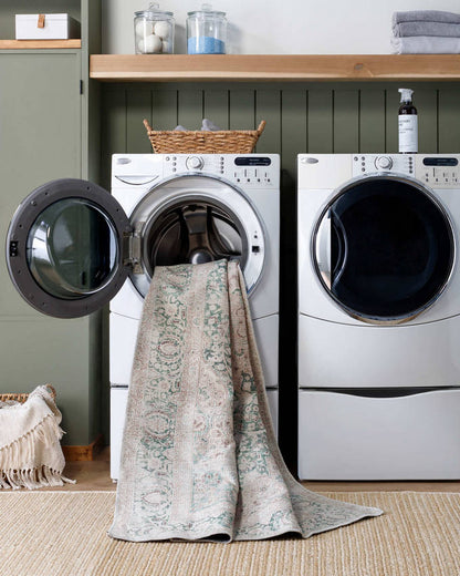 Special Traditional Dark Green Washable Area Rug