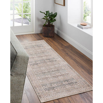 Trivia Traditional Dark Brown Washable Area Rug