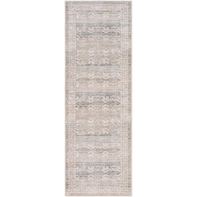 Trivia Traditional Dark Brown Washable Area Rug