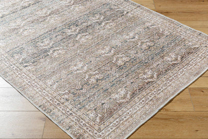 Trivia Traditional Dark Brown Washable Area Rug