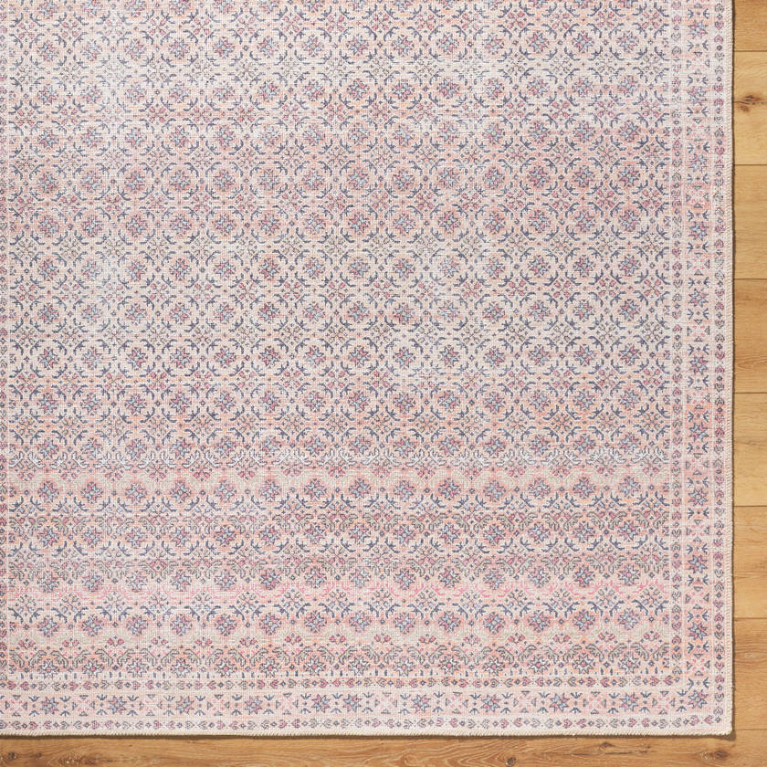 Hardin Traditional Rust Washable Area Rug