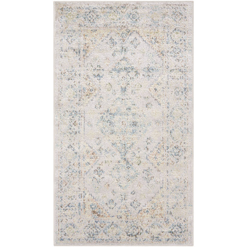 Maurita Traditional Light Silver Washable Area Rug