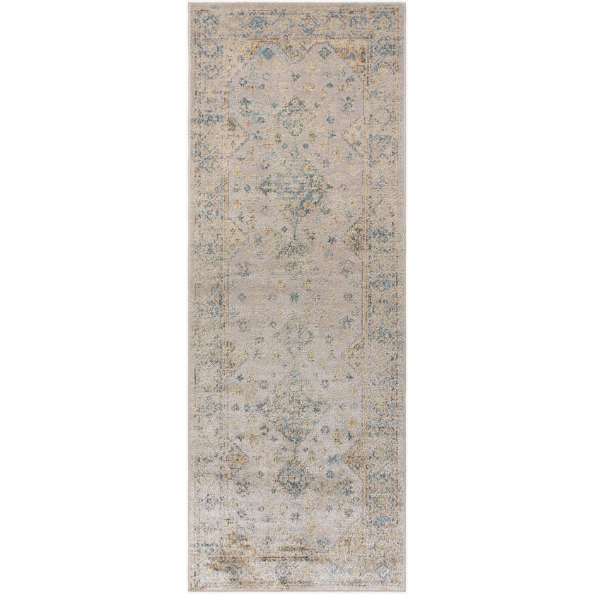 Maurita Traditional Light Silver Washable Area Rug