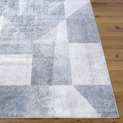 Terrell Modern Slate Blue Washable Area Rug