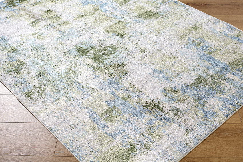 Kamron Modern Sage Green Washable Area Rug